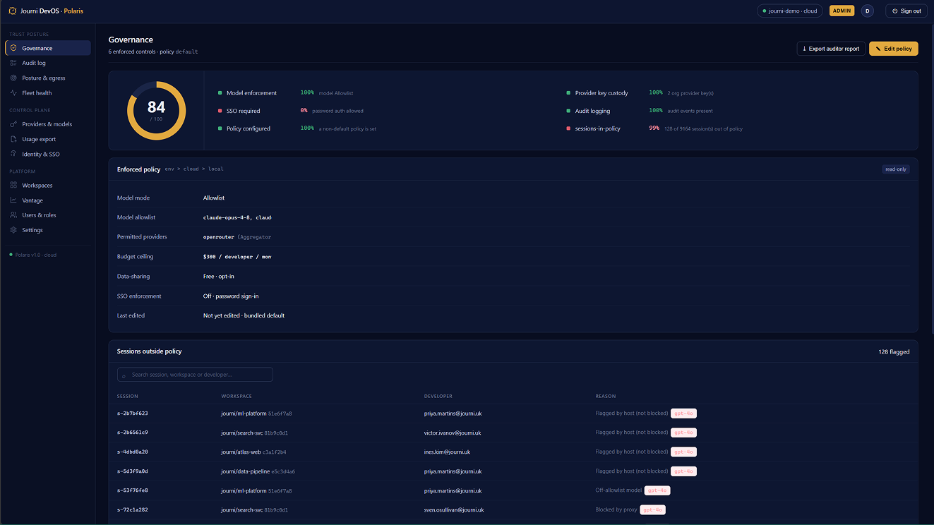 Polaris — govern policy, fleet health and audit from one console